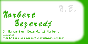 norbert bezeredj business card